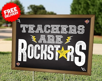 YARD CARDS: Teacher Appreciation - Lawn Sign - Includes Stakes - Free Shipping