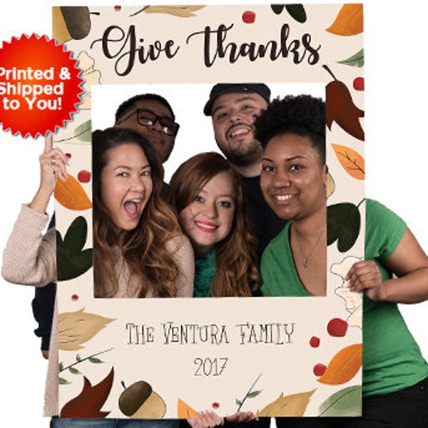 Thanksgiving Custom Photo Prop Frame - "Friendsgiving" Dinner, Reunion, Turkey Day, Family Party ,Engagement,College,Church,Tradeshow