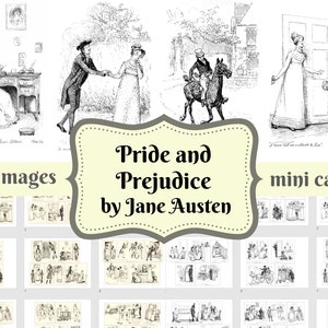 Kit de journal indésirable Oreilles et préjugés, Pages et images, livre vintage, 62 images différentes, numérique imprimable, téléchargement immédiat