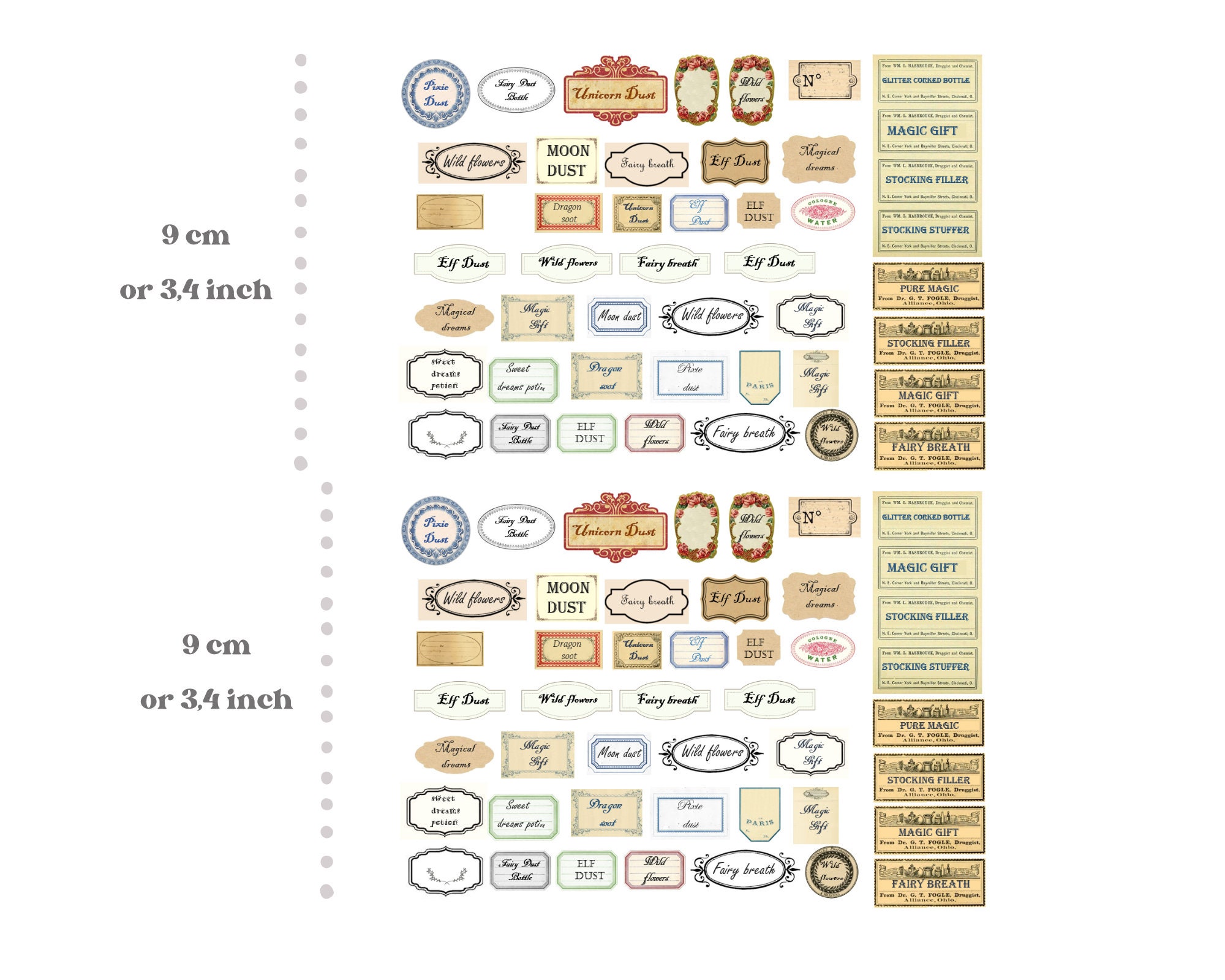 PDF Bottles Labels, Fairy Magic Vintage Pharmacy Labels, DIY Mini ...