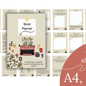 Writer Planner | PDF Novel Writing Workbook | Author Planner | Book Writing Templates | Printable A4 A5 | Instant Download