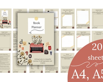 Writer Planner | PDF Novel Writing Workbook | Author Planner | Book Writing Templates | Printable A4 A5 | Instant Download