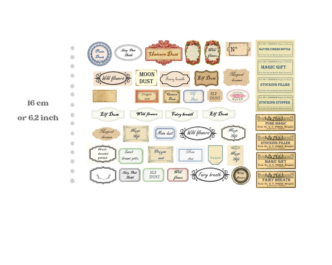 PDF Bottles Labels, Fairy Magic Vintage Pharmacy Labels, DIY Mini ...
