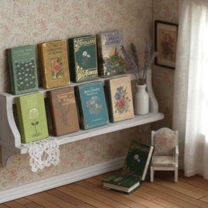 Download immediato PDF 9 copertine di libri di botanica antichi in miniatura Vecchia scala di fiori vintage 6a scala 1:12 bambola Blythe digitale stampabile