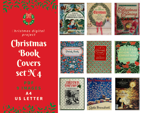 PDF Vintage Christmas Book Covers Digital Collage Sheet - Etsy