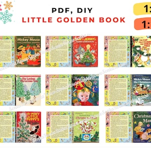 PDF Instant download Christmas 9 covers book  and xmas pattern little golden books dollhouse scale 1:6 and 1_12 BLYTHE printable digital DIY