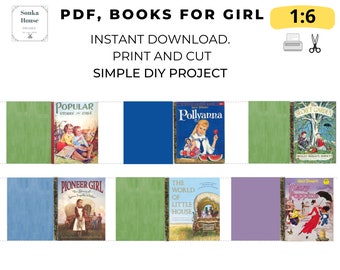 DIY PDF Pollyanna Instant Download 6 Book Covers Book for Girls Miniature Dollhouse Scale 16 Blythe Barbie Printable Digitals Secret Garden Etsy