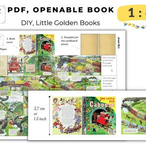 Miniature Book PDF 1:6 “Little Red Caboose” – Printable DIY Dollhouse Book | Instant Download | Blythe Scale, Openable book, 18 pages