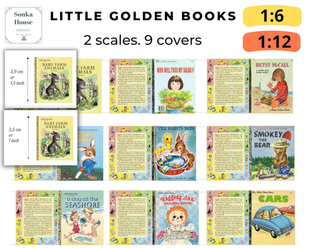 PDF Instant Download 9 Covers Book Little Golden Books Dollhouse Scale ...