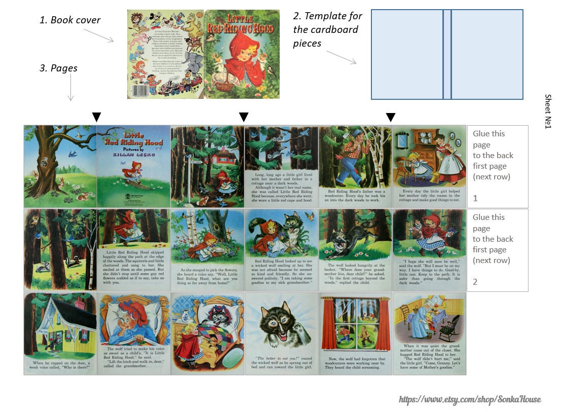 DIY Miniature Book PDF Instant Download Little Red Riding - Etsy
