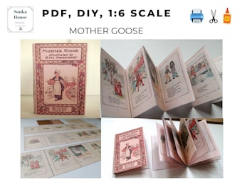 Mother Goose Miniature Book PDF – 1 6 Scale Printable for Blythe Dolls DIY Vintage