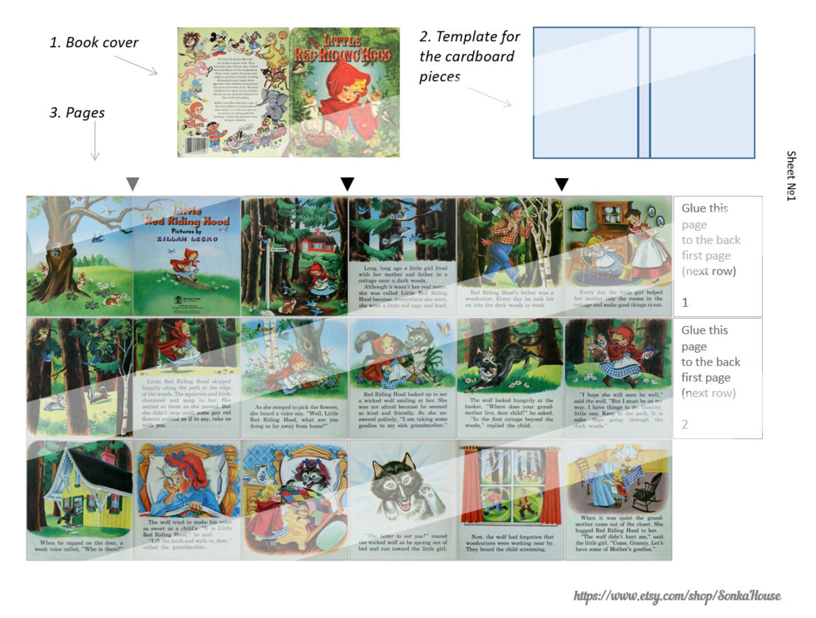 DIY Miniature Book PDF Instant Download Little Red Riding - Etsy