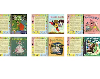 PDF Instant download 6 covers book - 1950s little golden books miniature dollhouse scale 1_6 and 1_12, Blythe printable instant digital 30