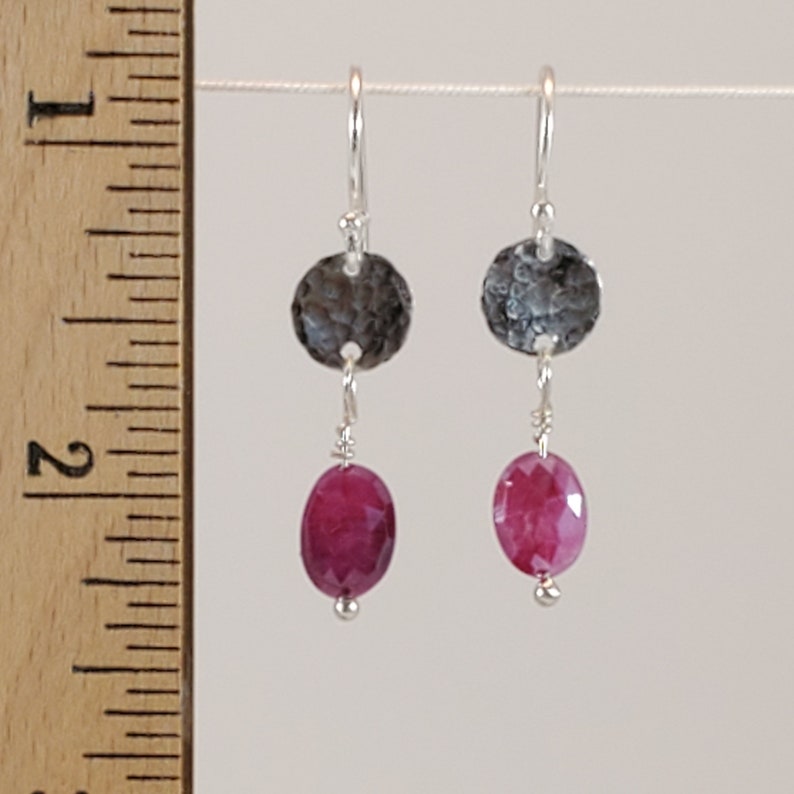 Fuchsia Moonstone and Sterling Silver Dangle Earrings E132