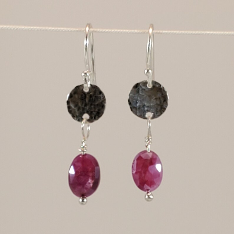 Fuchsia Moonstone and Sterling Silver Dangle Earrings E132
