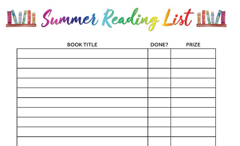 Summer Reading List  Bucket List To Encourage Reading image 1