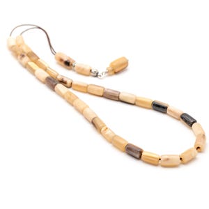 kompoloi horn worry beads silver