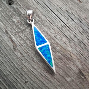 silver925 pendant blue opal stone