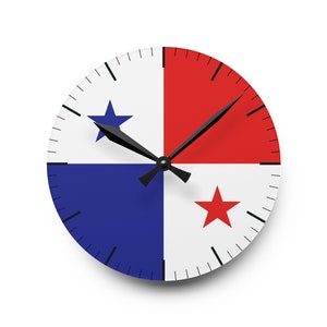 Panama Flag Wall Clock: Acrylic Souvenir Gift