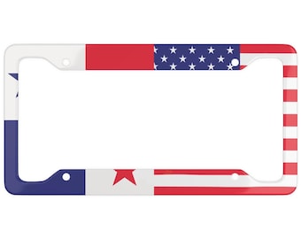 Panama - USA License Plate Frame, Panama Souvenirs, Panama License Plate Frame, PTY, 507, Panamanian Souvenirs, Panama, American/Panamanian