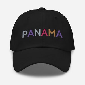Sombrero de papá con letras coloridas de Panamá, Hombres panameños, Recuerdos panameños, Mujeres panameñas, Panamá, Cultura panameña, Sombreros de Panamá, Panameño