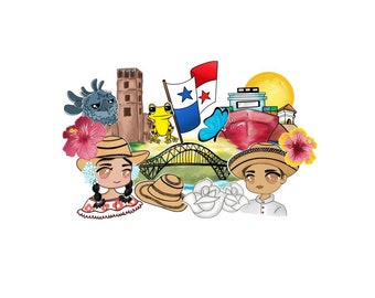 Panama Travel Stickers: Panamanian Culture Decals