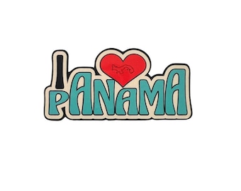 I LOVE PANAMA Vintage letters stickers,  Panama Souvenirs, Calcomanias de Panamá, Panamanian Gifts, Panama, PTY, Cool Panama Stickers, 507