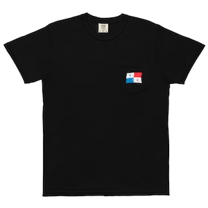 Viva Panamá Pocket T-Shirt: Panamanian Flag, Garment-Dyed Cotton