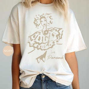 Panama Pollera Shirt Panamanian Pollera Sketch T-shirt, Panama National Costume Shirt, Pollera Panameña Tee, Panamanian Cultural Tradition