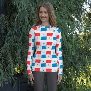 Panama Flag Women&#39;s Rash Guard, Panama Souvenirs, Panama, Panama Shirt, Panama Long Sleeve Shirt, I love Panama, Panamá, Cool Panama Shirt