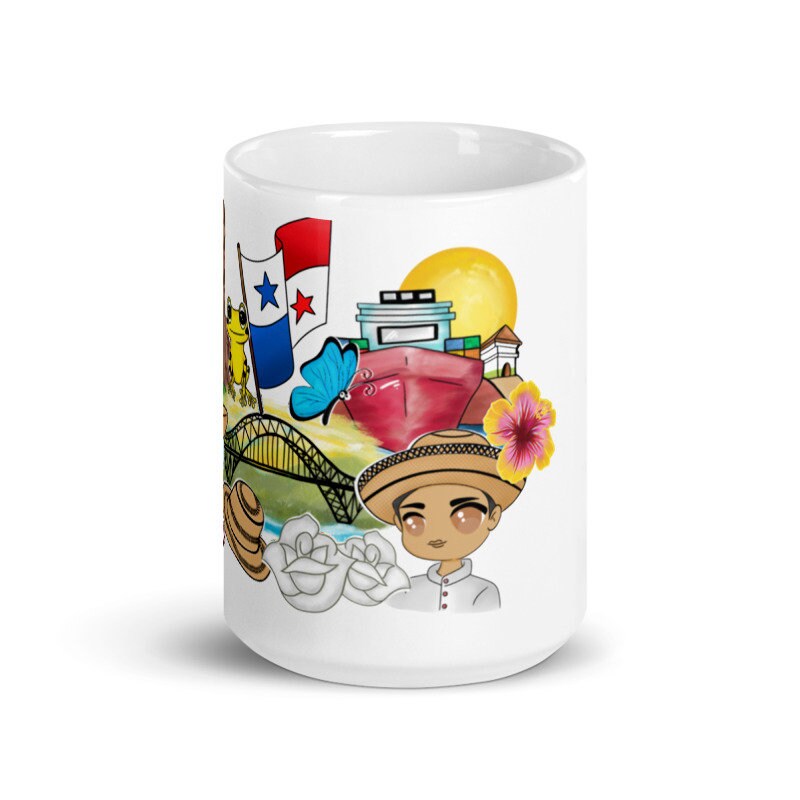 Panama Culture Amigos Coffee Tea Mug, Panama, Panama Gifts, Panama Coffee, Panama Artists