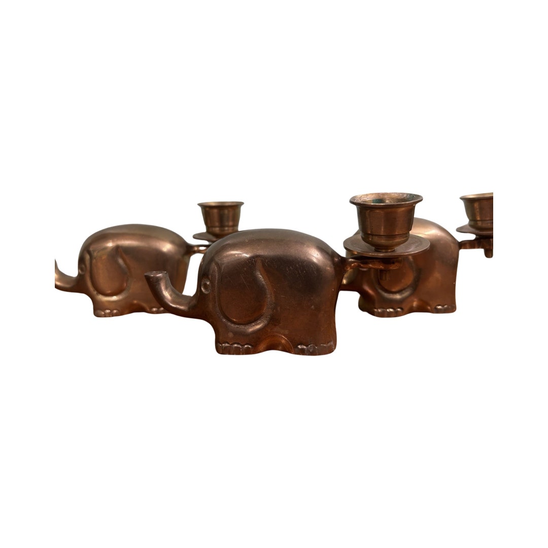 Vintage Brass Elephant Candle Holders Set of 3 Etsy