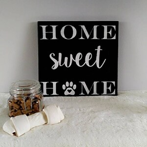 Home Sweet Home Paw Print Sign - Wood Sign - Sign for Dog Lover - Sign for Cat Lover - Sign for Animal Lover - 12&quot;x12&quot; Wood Sign