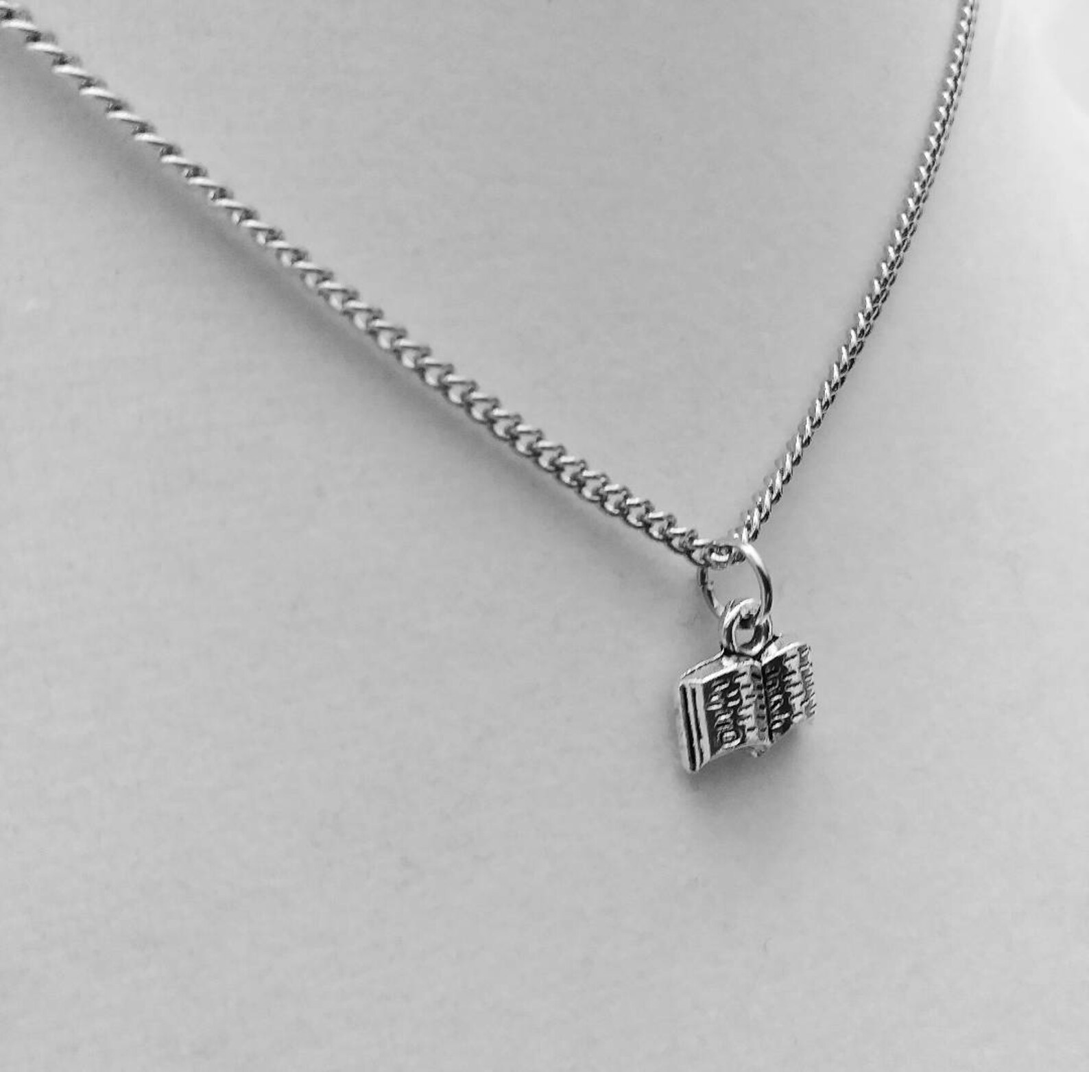 Bookworm Necklace Book Charm Book Necklace Dainty Necklace Gift for Her