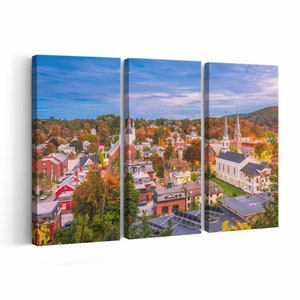 Montpelier Skyline Wall Art Montpelier Canvas Print Vermont Multiple Sizes Wrapped Canvas on Wooden Frame