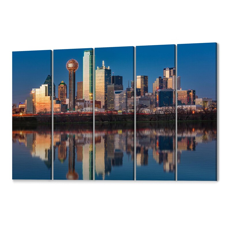 Dallas Skyline Canvas Dallas Canvas Wall Art Multiple Sizes Etsy