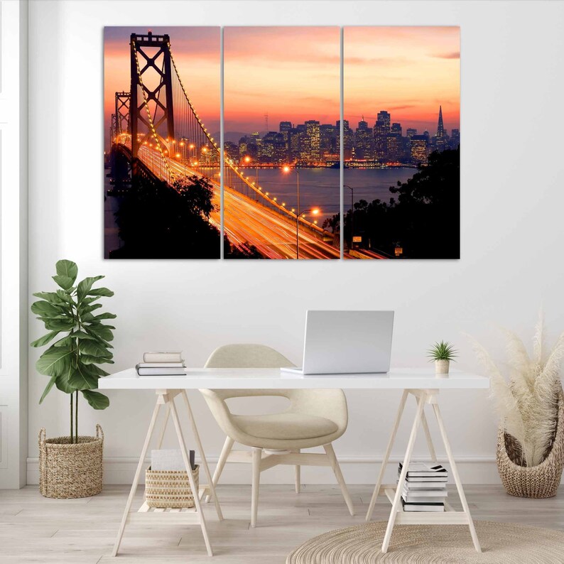 San Francisco Skyline Wall Art Canvas San Francisco Canvas Etsy