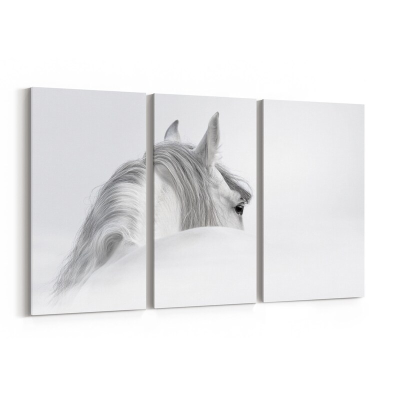 White Horse Wall Art Canvas White Horse Canvas Print Multiple Etsy