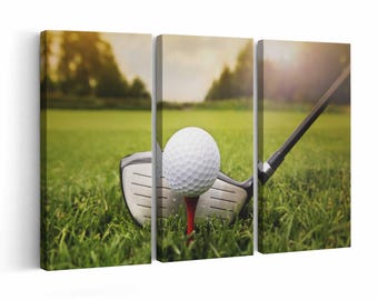 Golfing wall art | Canvas or Poster Print (framed) | Color / Black & White