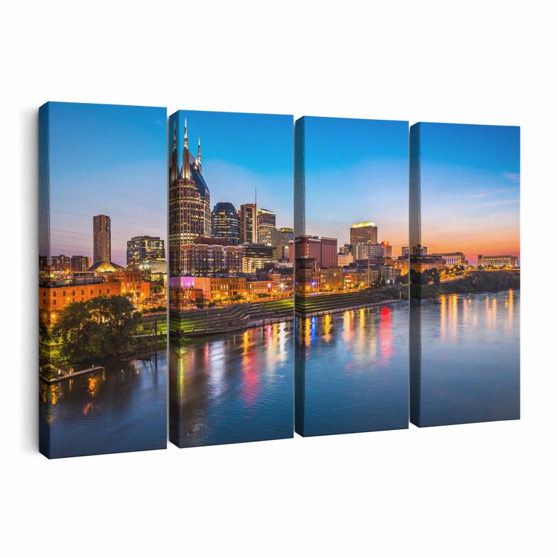 Nashville Skyline Wall Art Nashville Canvas Multiple Sizes Etsy