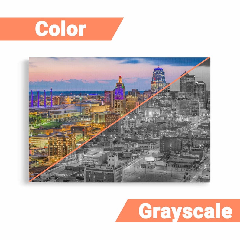 Kansas City Skyline Wall Art Kansas City Canvas Print Missouri Etsy