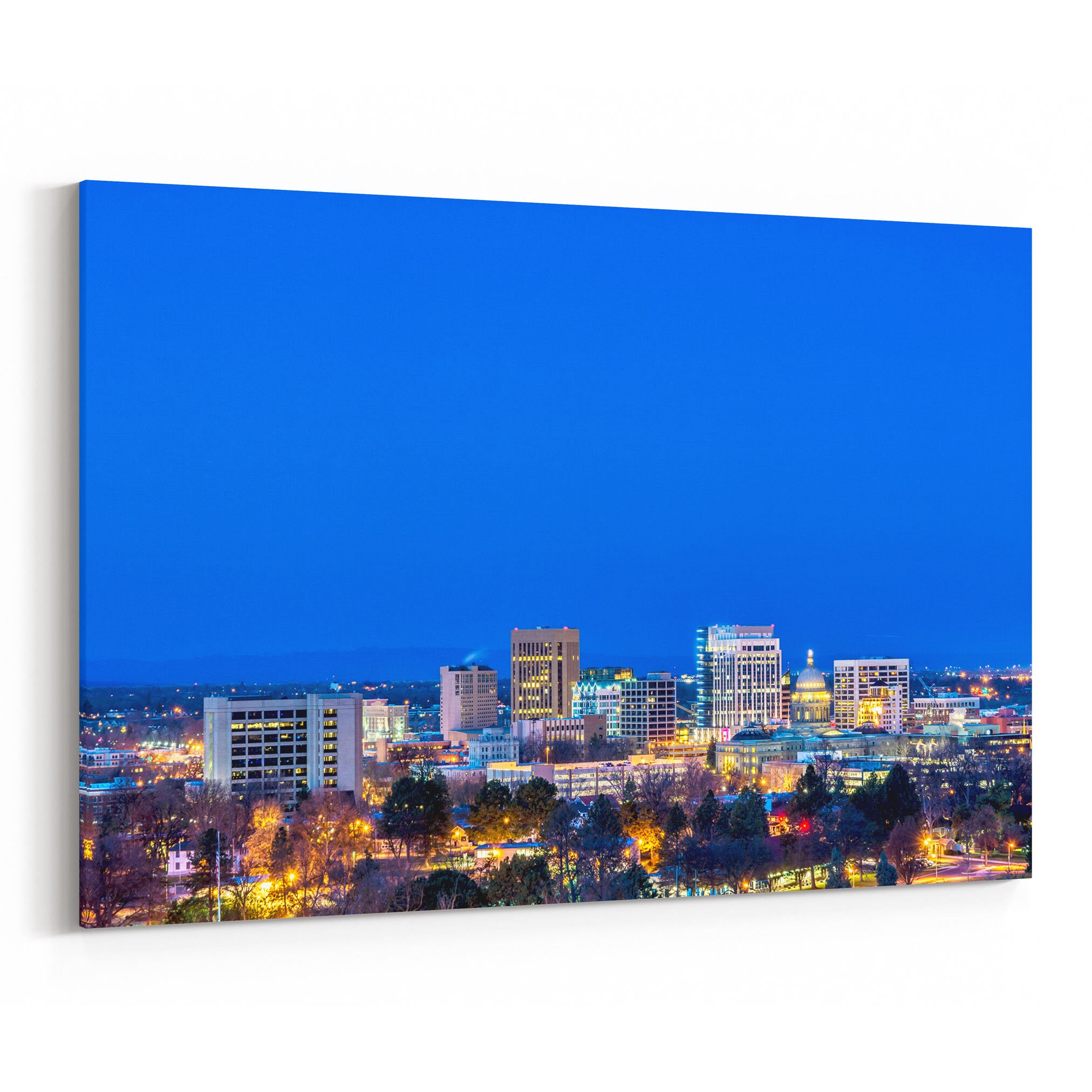Boise Skyline Wall Art Boise Canvas Print Multiple Sizes Etsy