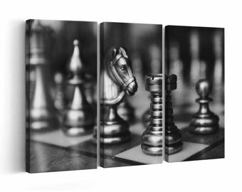 Chess wall art | Canvas or Poster Print (framed) | Color / Black & White