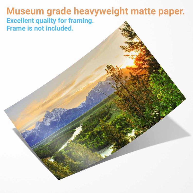 Grand Teton Wall Art | Canvas or Poster Print (framed) | Color / Black ...