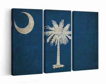 South Carolina State Flag | Canvas or Poster Print (framed) | Color / Black & White