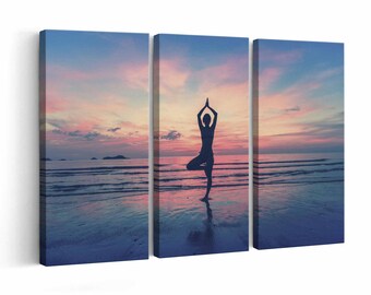 Yoga Pose wall art | Canvas or Poster Print (framed) | Color / Black & White