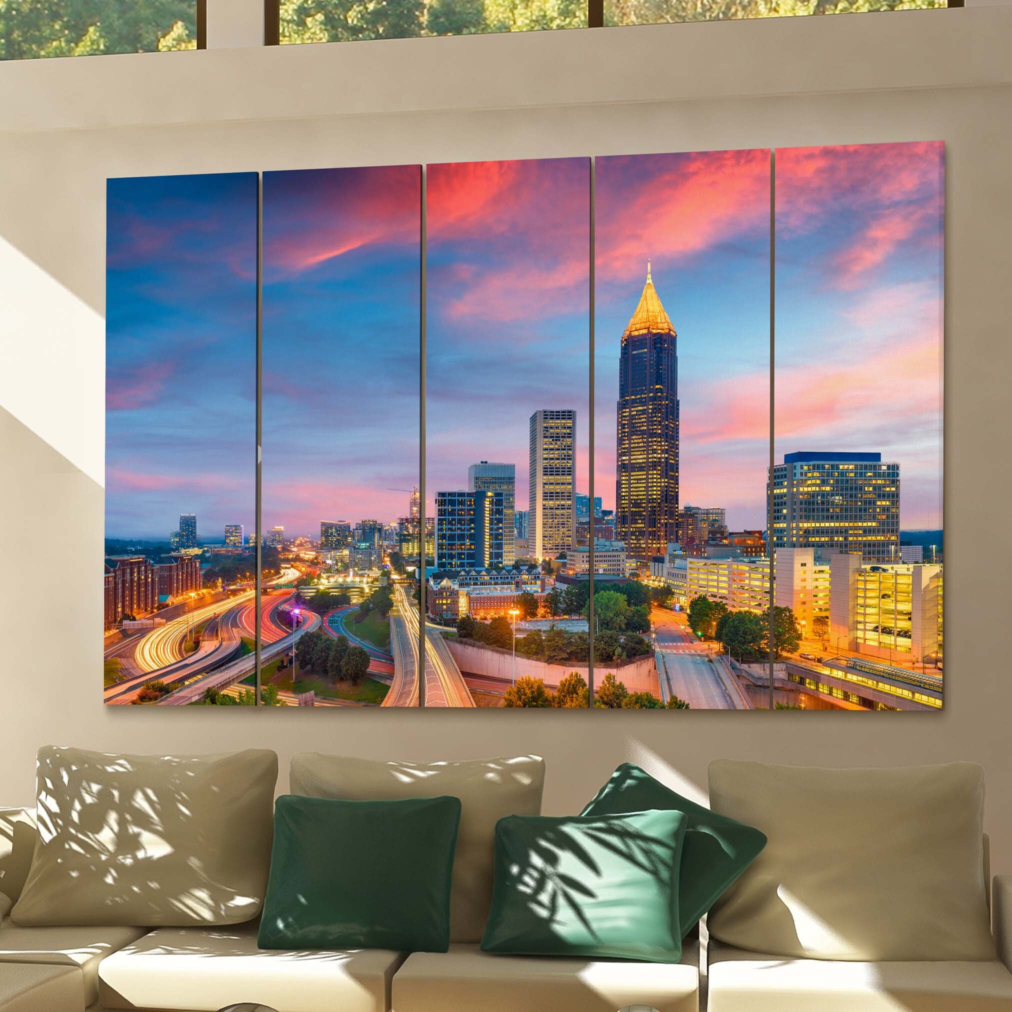 Atlanta Skyline Wall Art Canvas Atlanta Canvas Print Etsy