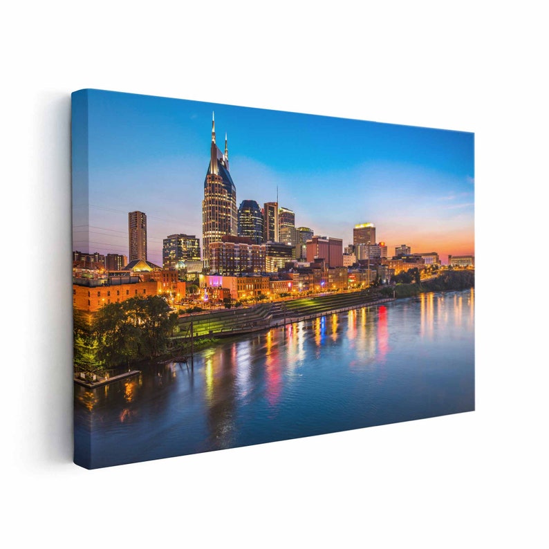 Nashville Skyline Wall Art Nashville Canvas Multiple Sizes Etsy