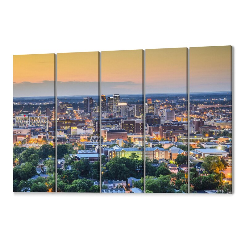 Birmingham Skyline Wall Art Birmingham Canvas Alabama Multiple Etsy