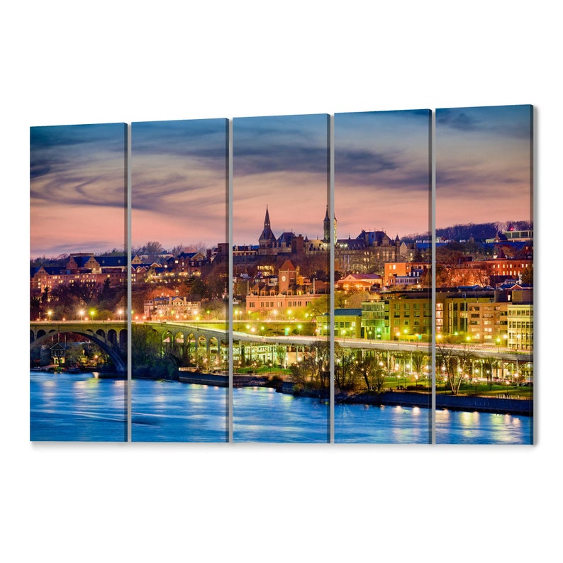 Skyline Wall Art Canvas Print Washington Etsy